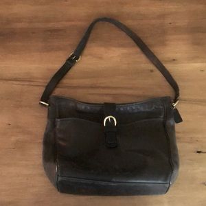 Vintage Black Leather Coach Bag